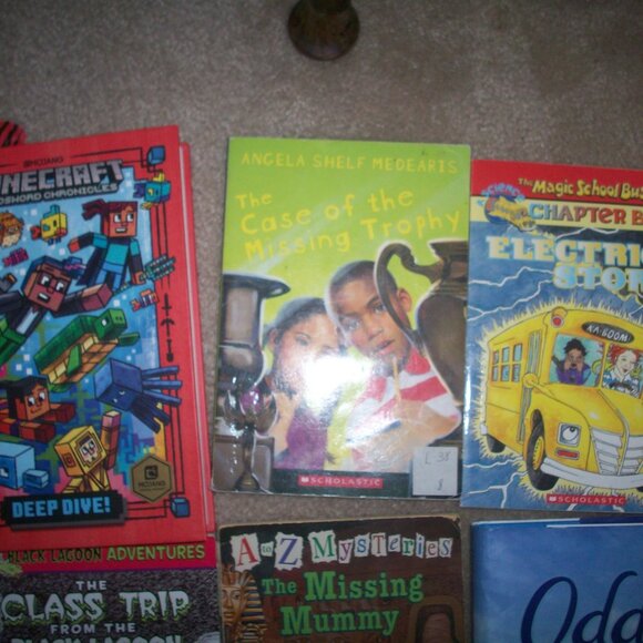Scholastic Book Lot Minecraft Deep Dive Magic School Bus Odder AZ Mysteries 6 pc - Picture 2 of 4
